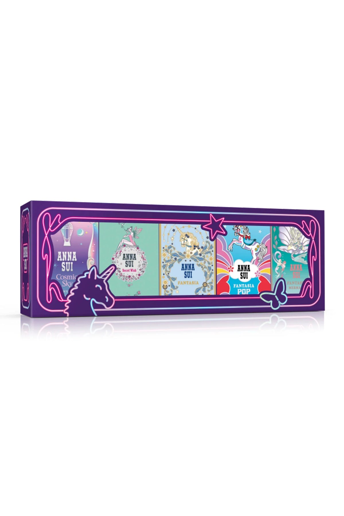ANNA SUI (W) MINI SET EDT 5 X 5ML COSMIC
SKY + SCERET WISH + FANTASIA + FANT POP
SURPRISE + FANT MERMAID