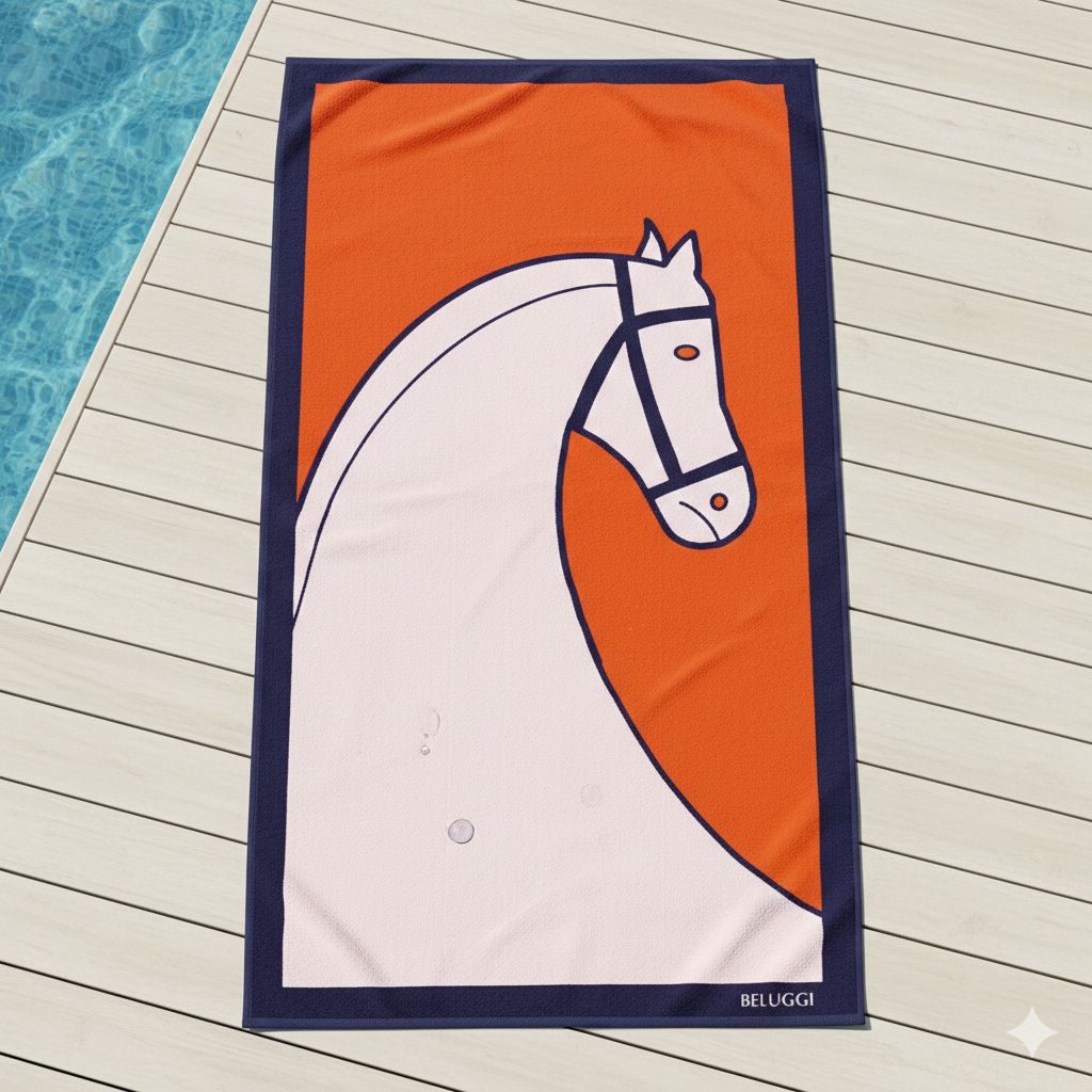 Beluggi Heritage Horse Beach Beach Towel 95cm x 155cm