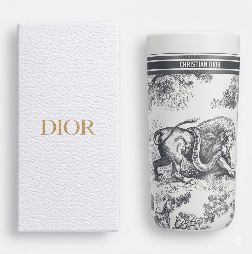 Dior Travel Tumbler – Grey Toile de Jouy