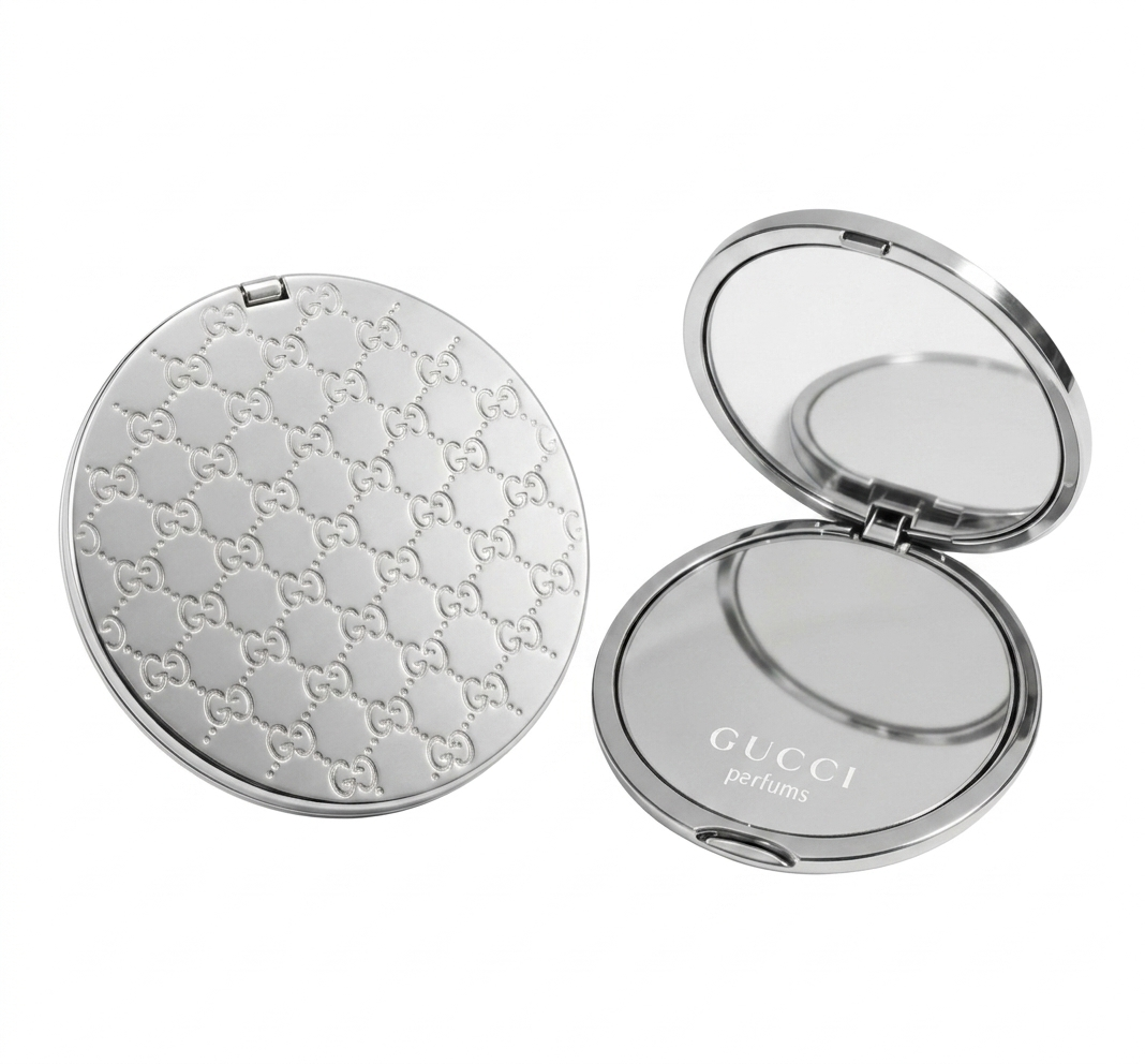 Gucci Parfums Silver Guccissima Compact Mirror