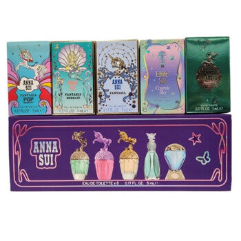 ANNA SUI (W) MINI SET EDT 5 X 5ML COSMIC
SKY + SCERET WISH + FANTASIA + FANT POP
SURPRISE + FANT MERMAID